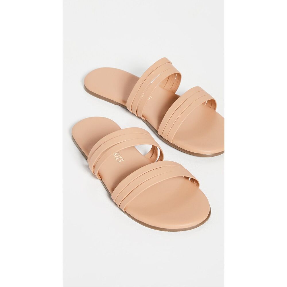 TKEES 9 Allegra Flat sandals strappy leather nude Leather Slide summer shoe tan